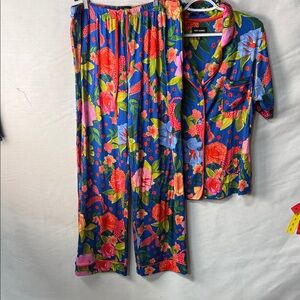 Room Service Blue Floral Button-Front Pajama Set